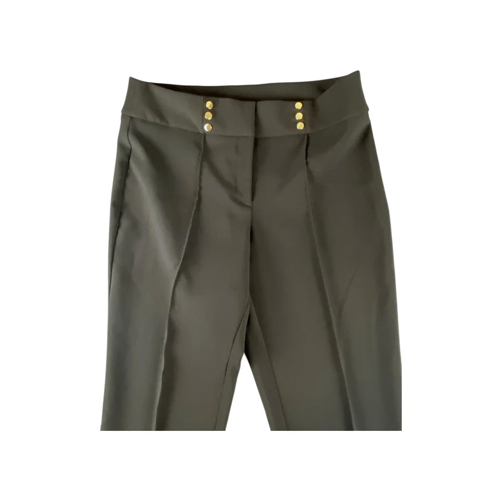 Jones Studio Womens Black Straight Leg Dress Pants Gold Button Detail Size 12 - Picture 2 of 8